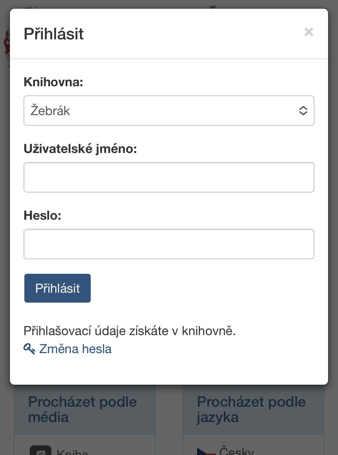 Zadejte své uživatelské jméno a heslo